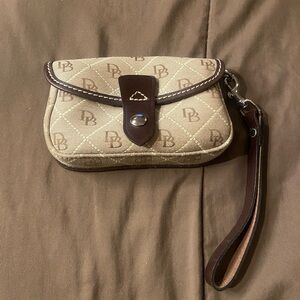 Dooney Burke Tan and Brown Wristlet